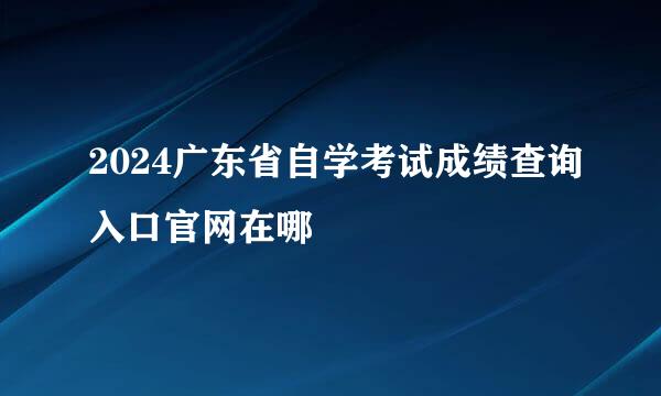 2024广东省自学考试成绩查询入口官网在哪