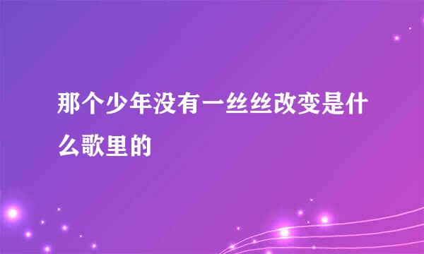那个少年没有一丝丝改变是什么歌里的