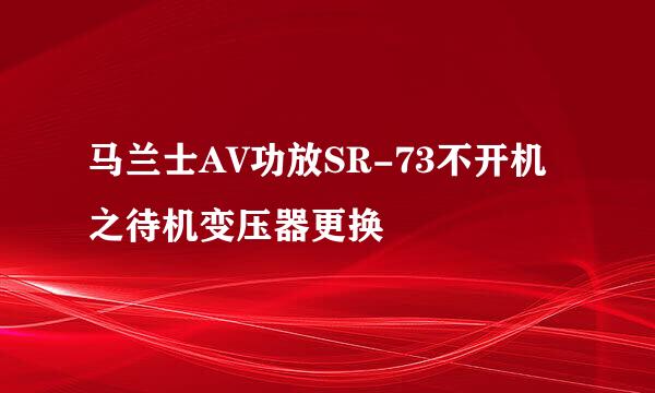 马兰士AV功放SR-73不开机之待机变压器更换
