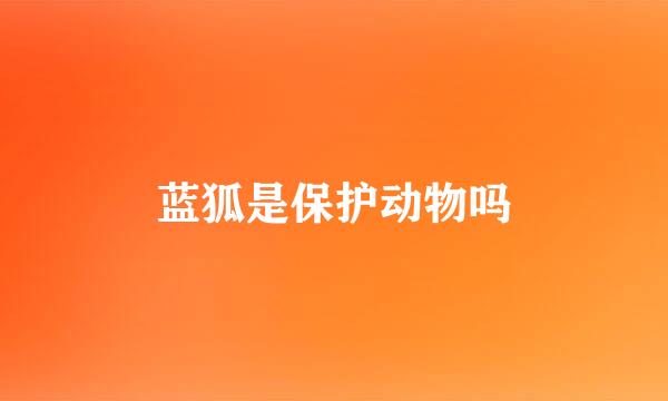 蓝狐是保护动物吗