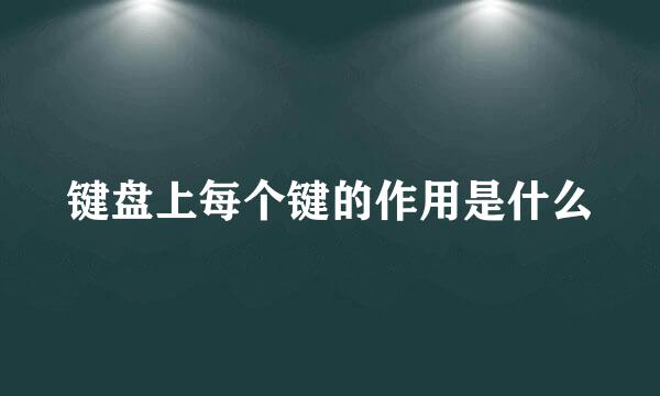 键盘上每个键的作用是什么