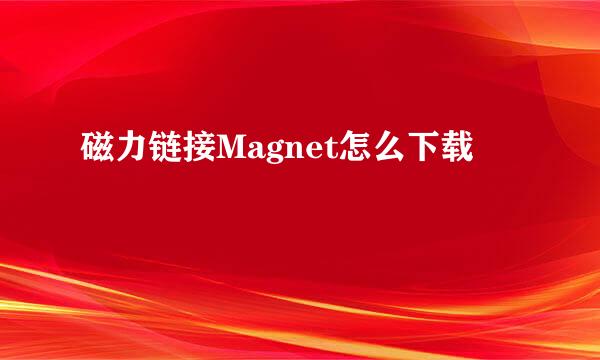 磁力链接Magnet怎么下载