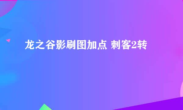 龙之谷影刷图加点 刺客2转