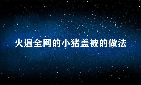 火遍全网的小猪盖被的做法