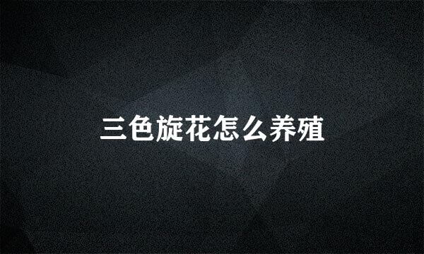 三色旋花怎么养殖