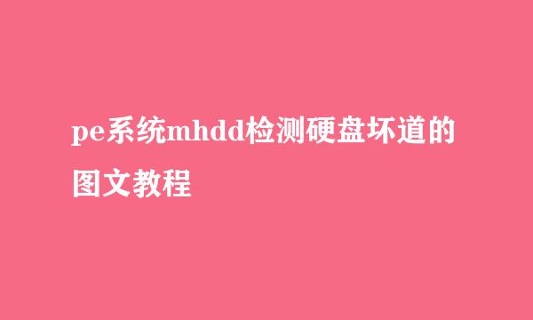 pe系统mhdd检测硬盘坏道的图文教程