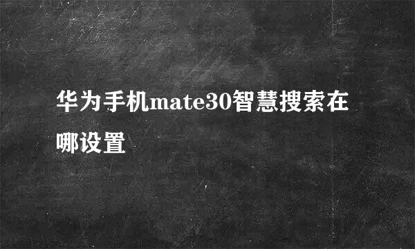华为手机mate30智慧搜索在哪设置