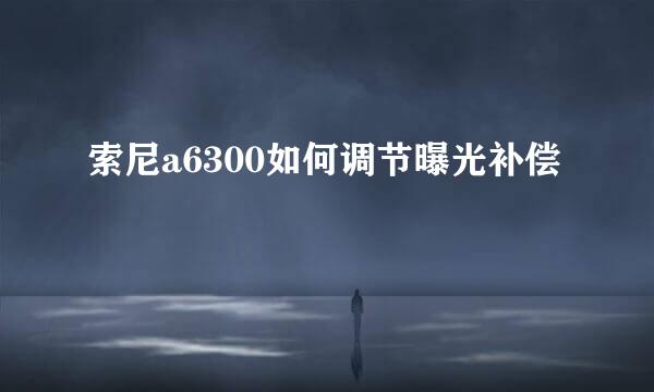 索尼a6300如何调节曝光补偿
