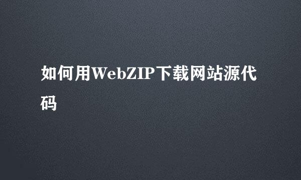 如何用WebZIP下载网站源代码