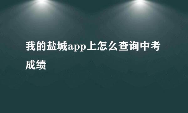 我的盐城app上怎么查询中考成绩