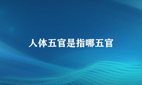 人体五官是指哪五官