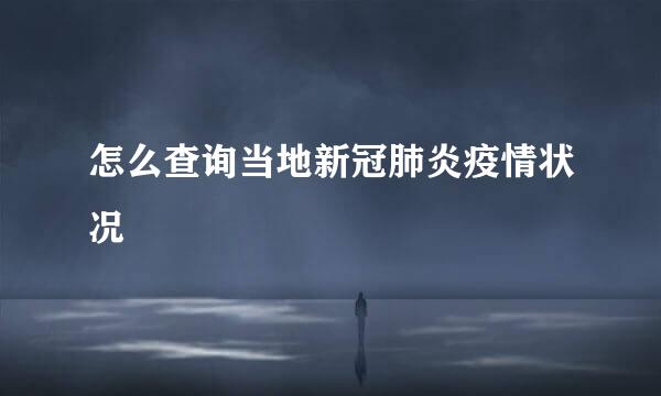 怎么查询当地新冠肺炎疫情状况