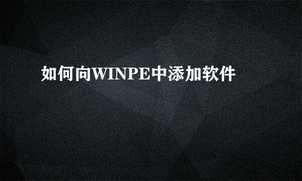 如何向WINPE中添加软件