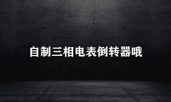 自制三相电表倒转器哦