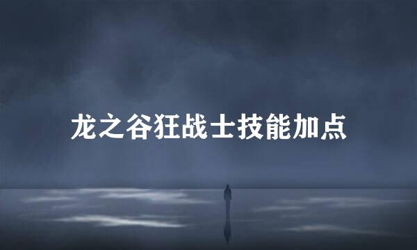 龙之谷狂战士技能加点