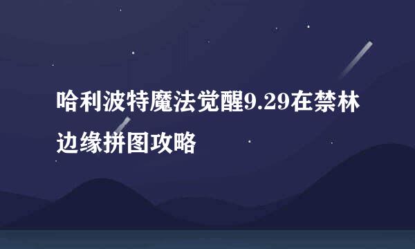 哈利波特魔法觉醒9.29在禁林边缘拼图攻略