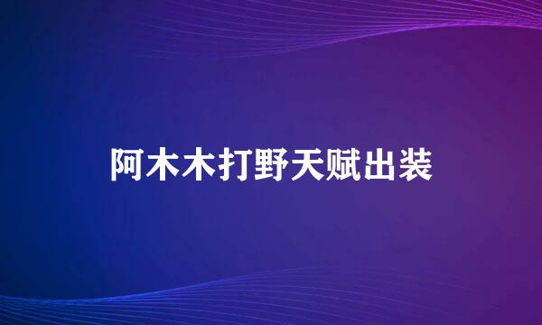 阿木木打野天赋出装