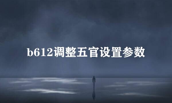 b612调整五官设置参数