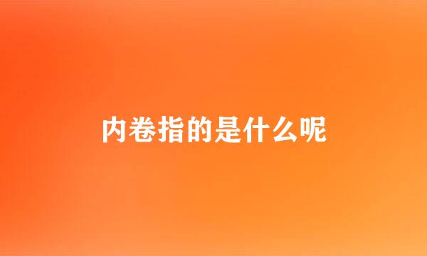 内卷指的是什么呢