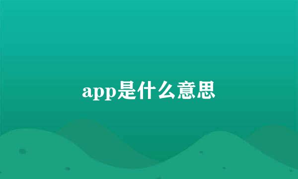 app是什么意思