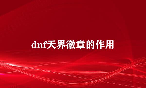 dnf天界徽章的作用