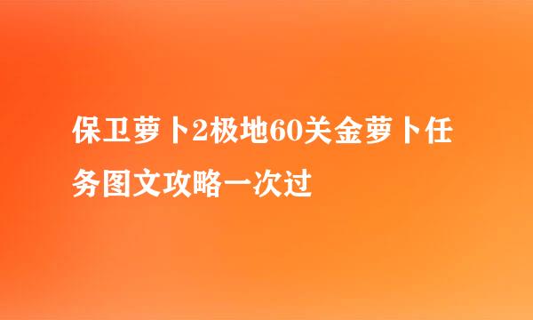 保卫萝卜2极地60关金萝卜任务图文攻略一次过