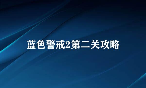 蓝色警戒2第二关攻略