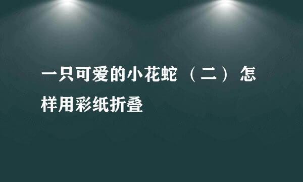 一只可爱的小花蛇 （二） 怎样用彩纸折叠