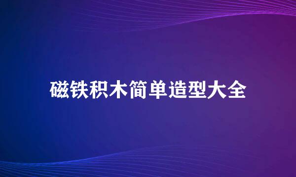 磁铁积木简单造型大全