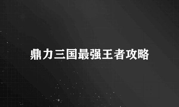 鼎力三国最强王者攻略