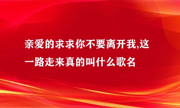 亲爱的求求你不要离开我,这一路走来真的叫什么歌名