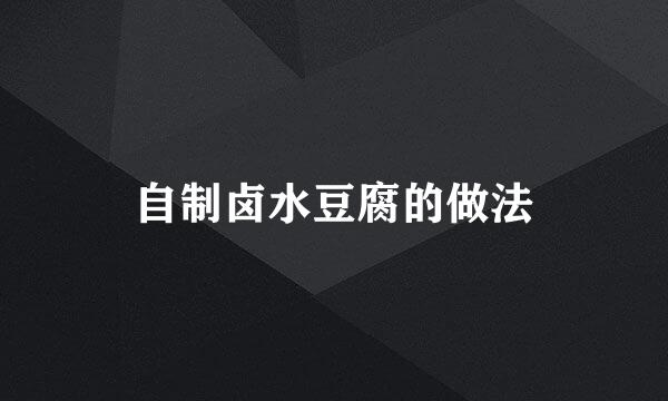 自制卤水豆腐的做法