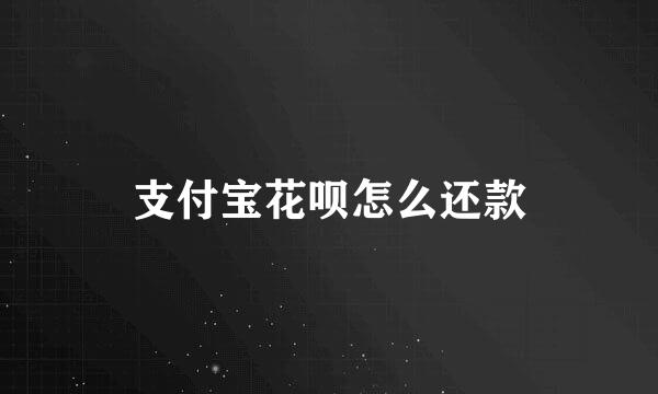 支付宝花呗怎么还款