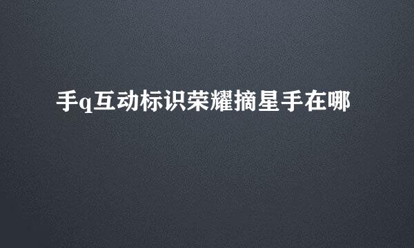 手q互动标识荣耀摘星手在哪