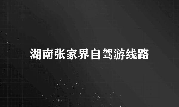 湖南张家界自驾游线路