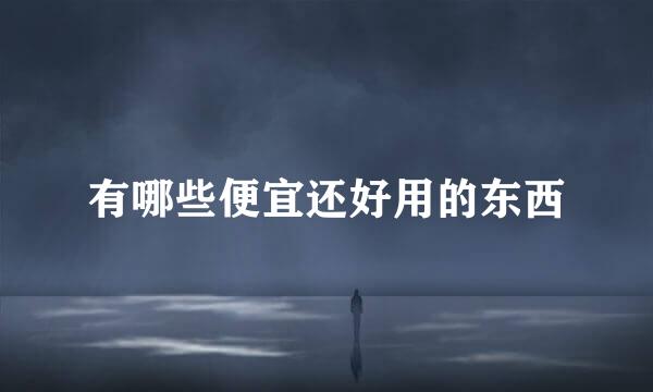 有哪些便宜还好用的东西