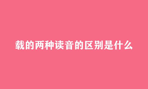 载的两种读音的区别是什么