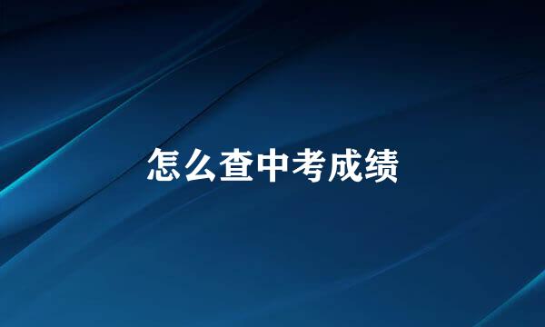 怎么查中考成绩