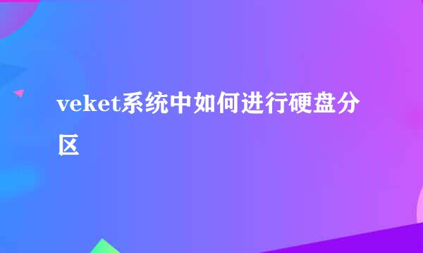 veket系统中如何进行硬盘分区