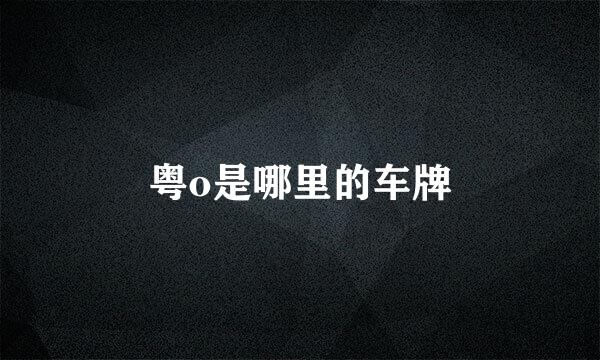 粤o是哪里的车牌