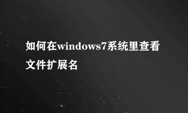如何在windows7系统里查看文件扩展名