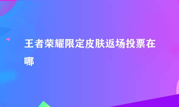 王者荣耀限定皮肤返场投票在哪