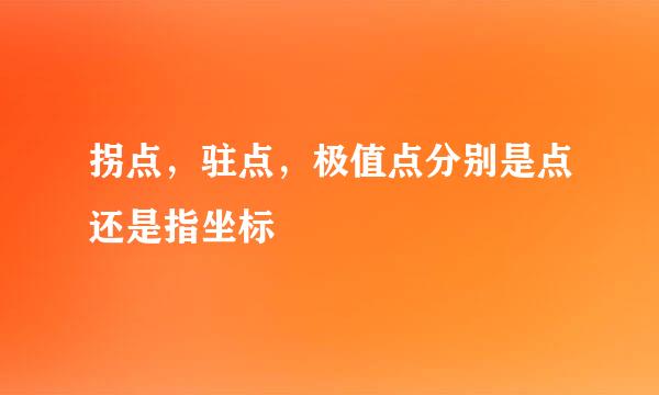 拐点，驻点，极值点分别是点还是指坐标