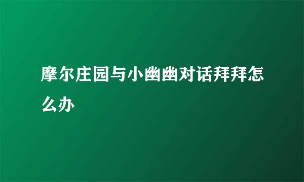 摩尔庄园与小幽幽对话拜拜怎么办