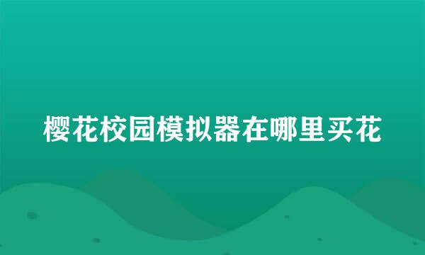 樱花校园模拟器在哪里买花