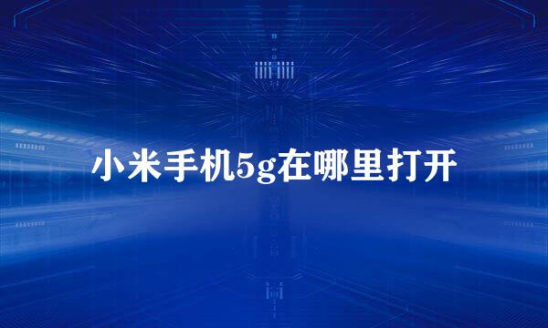 小米手机5g在哪里打开