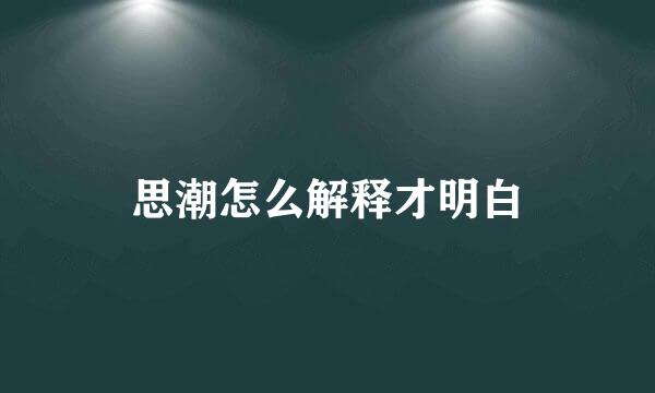思潮怎么解释才明白