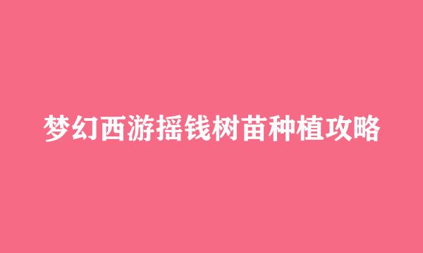 梦幻西游摇钱树苗种植攻略