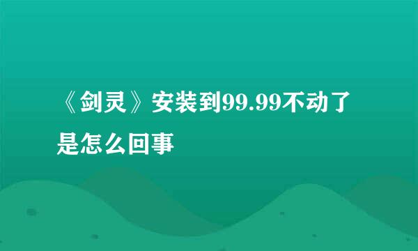 《剑灵》安装到99.99不动了是怎么回事