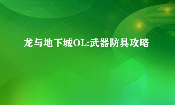 龙与地下城OL:武器防具攻略